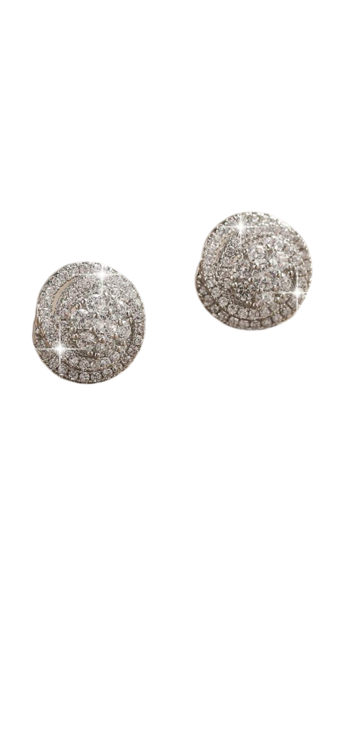 Round stud earrings with faux gems