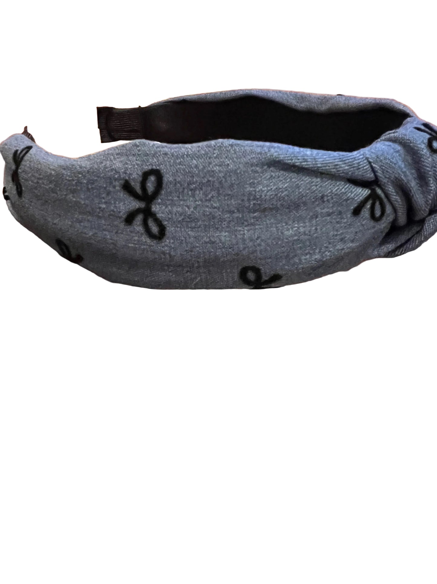 Denim bow pattern headband