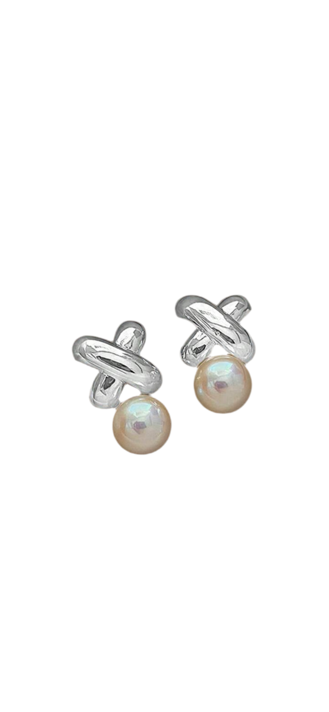 Danity dangle earrings with faux pearl