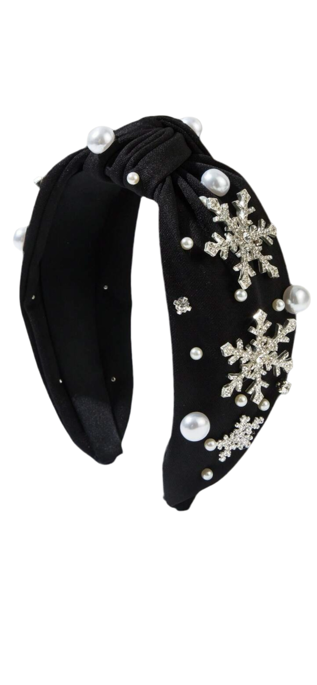 Black snowflake decor headband