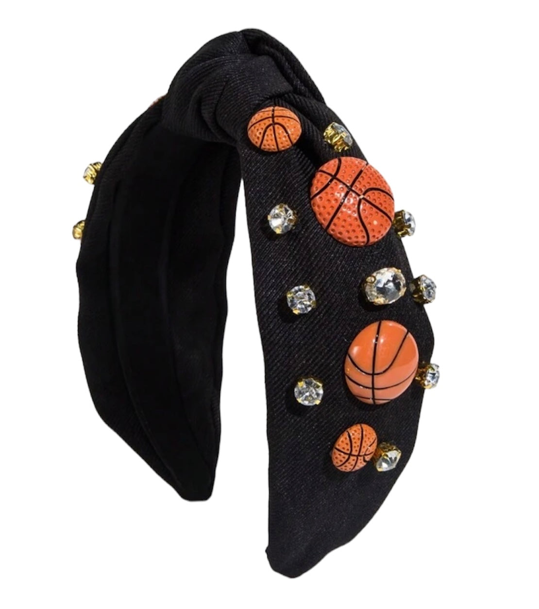 Black Baseketball Charm & Gem Decor