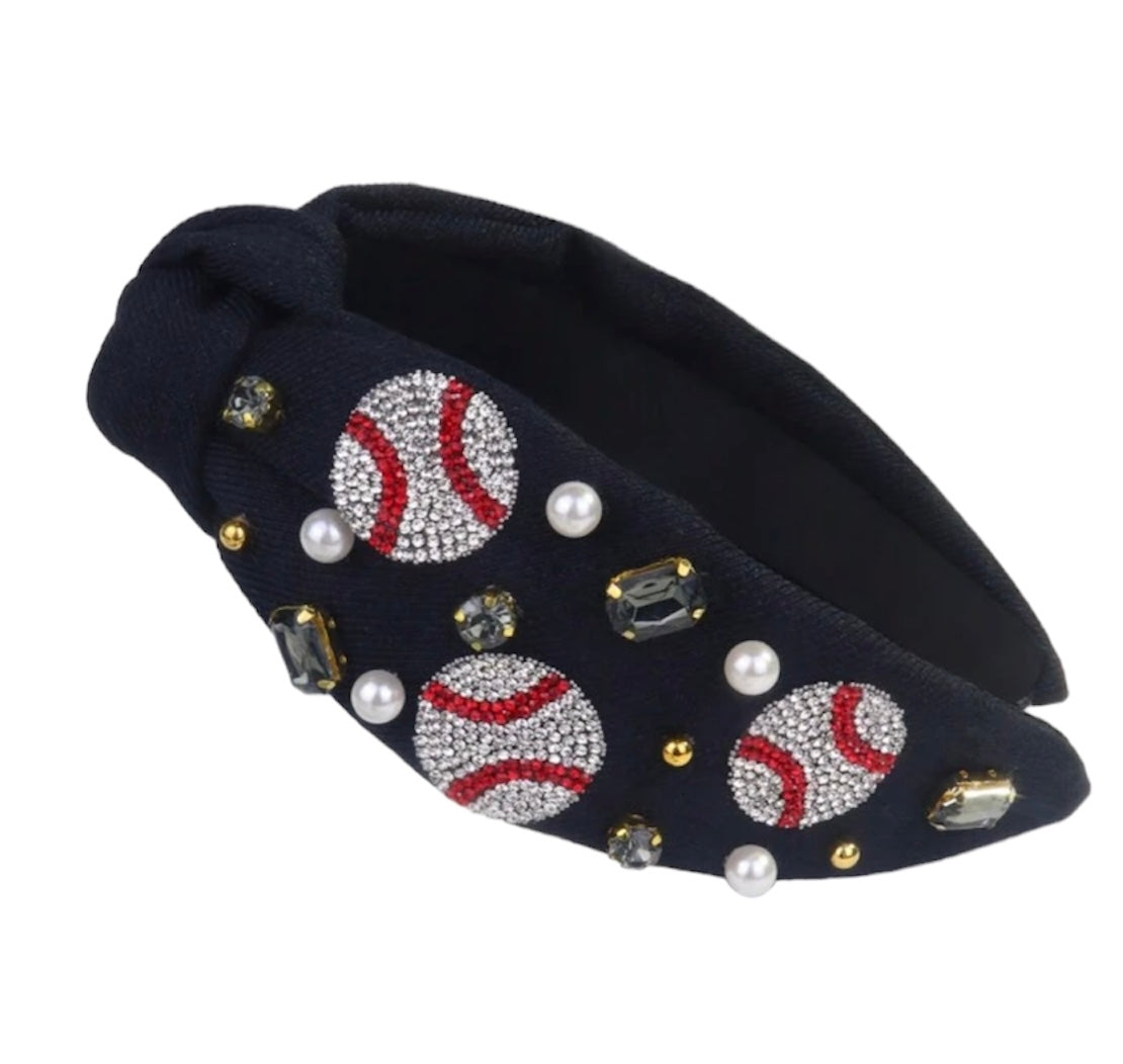 Black Baseball Sequin Decor