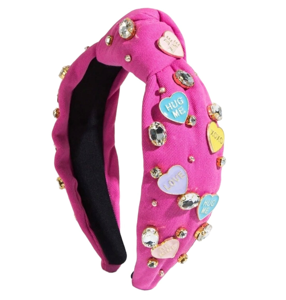 Valentine Collection- Pink heart Decor Knot Headband