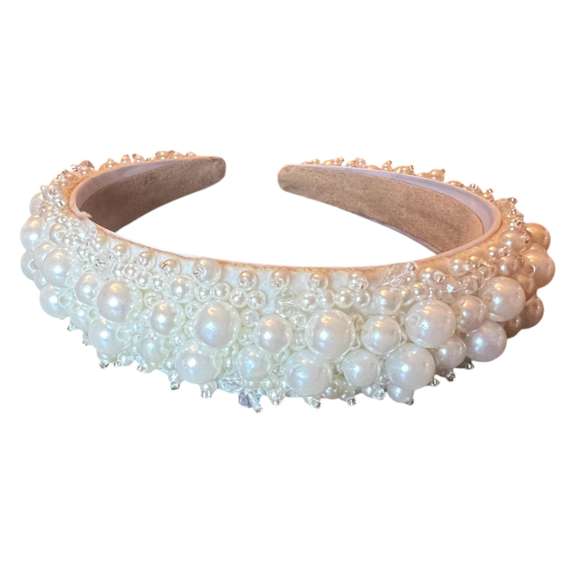 White round headband beaded decor