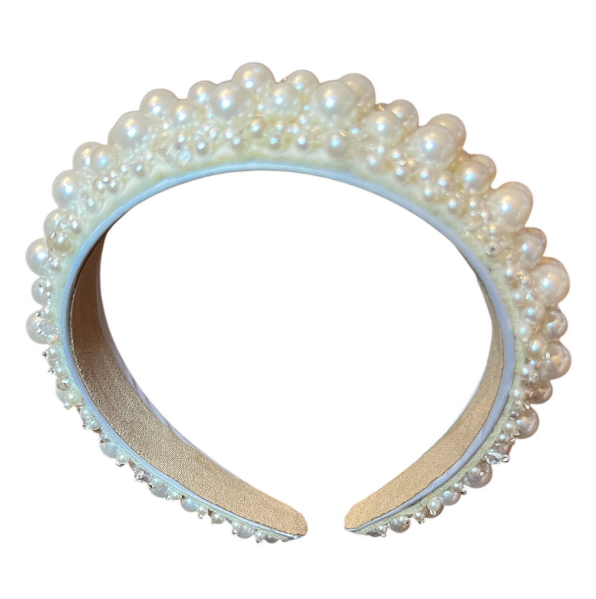 White round headband beaded decor