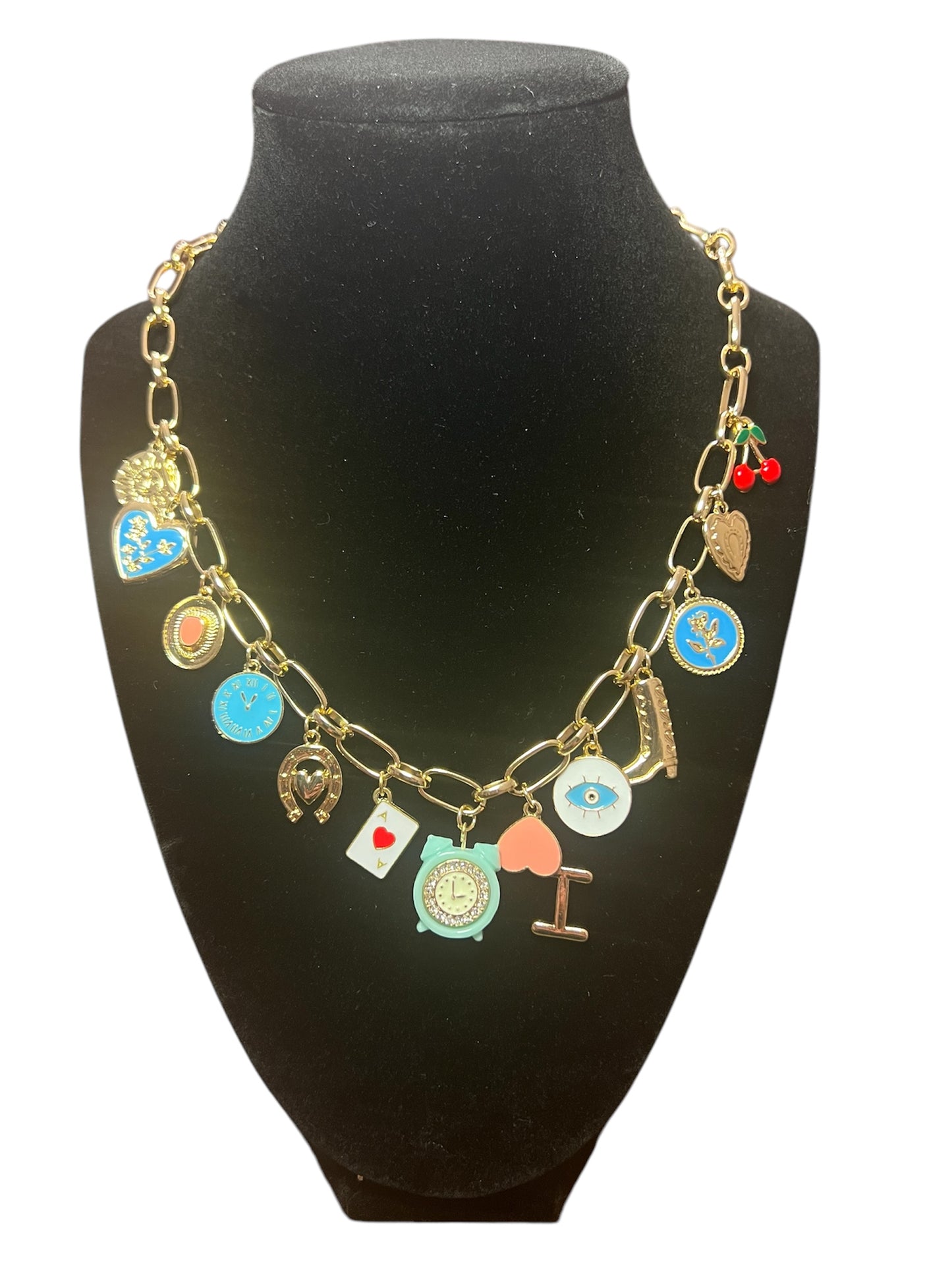 Valentine Collection-Charmed necklace-blue clock
