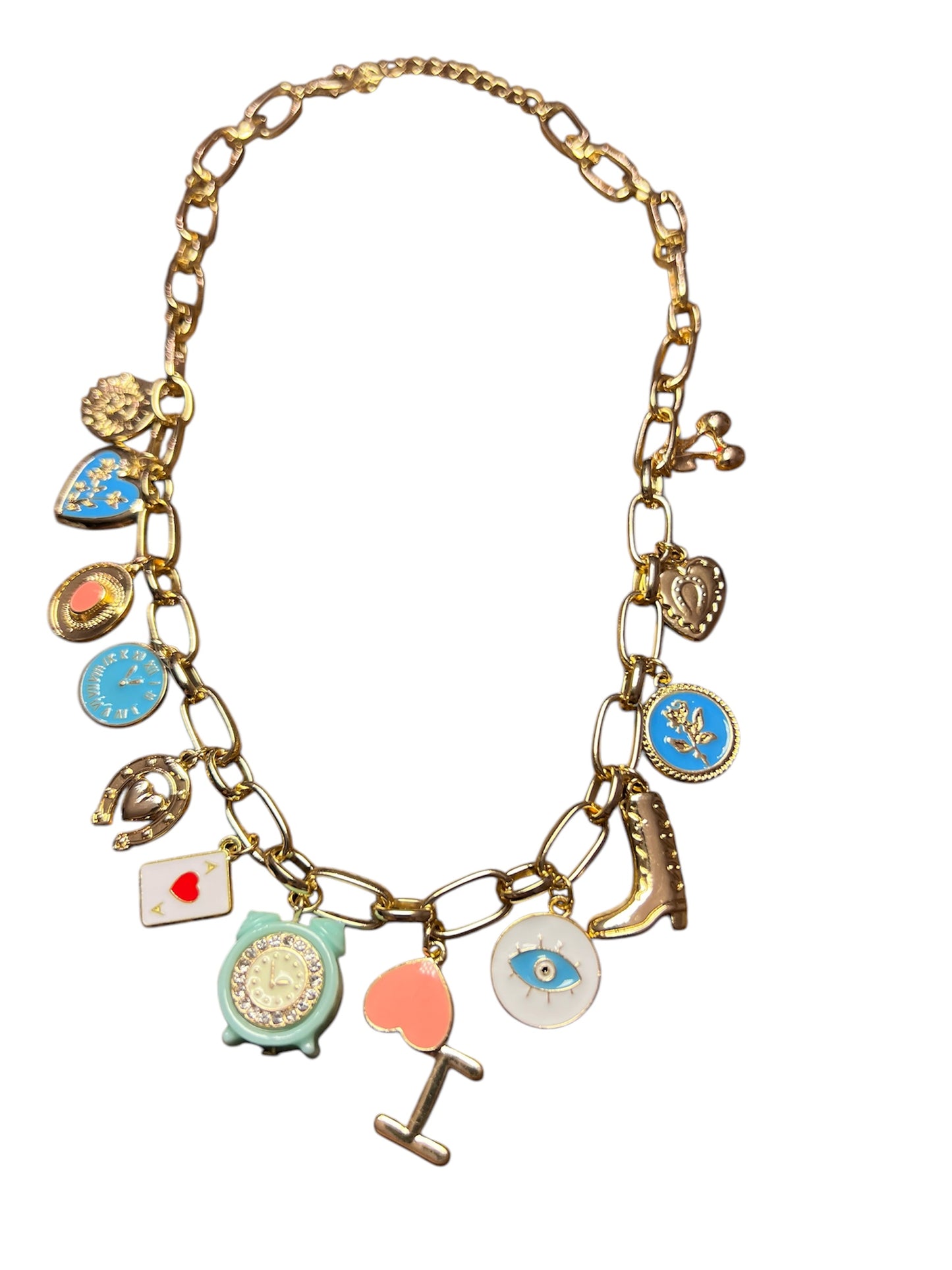 Valentine Collection-Charmed necklace-blue clock