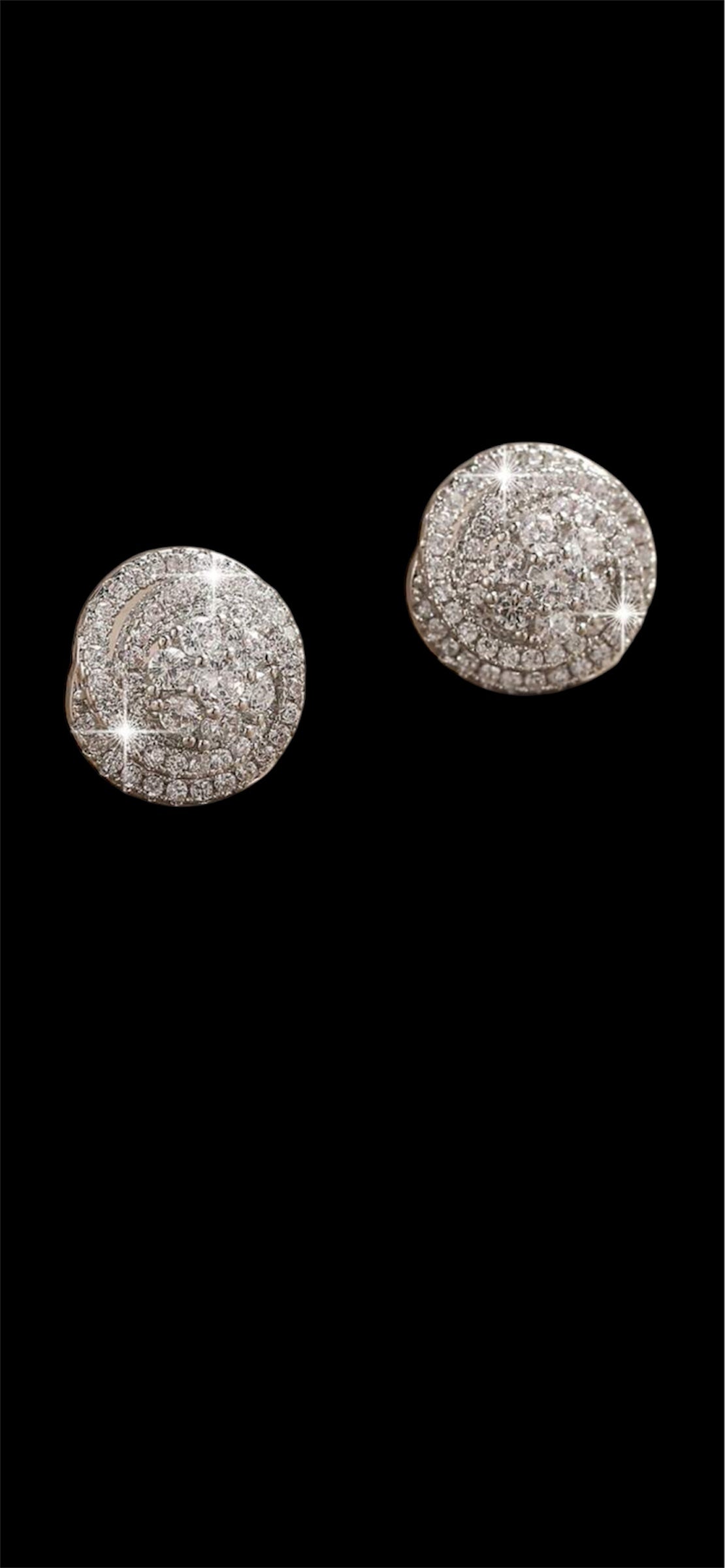 Round stud earrings with faux gems