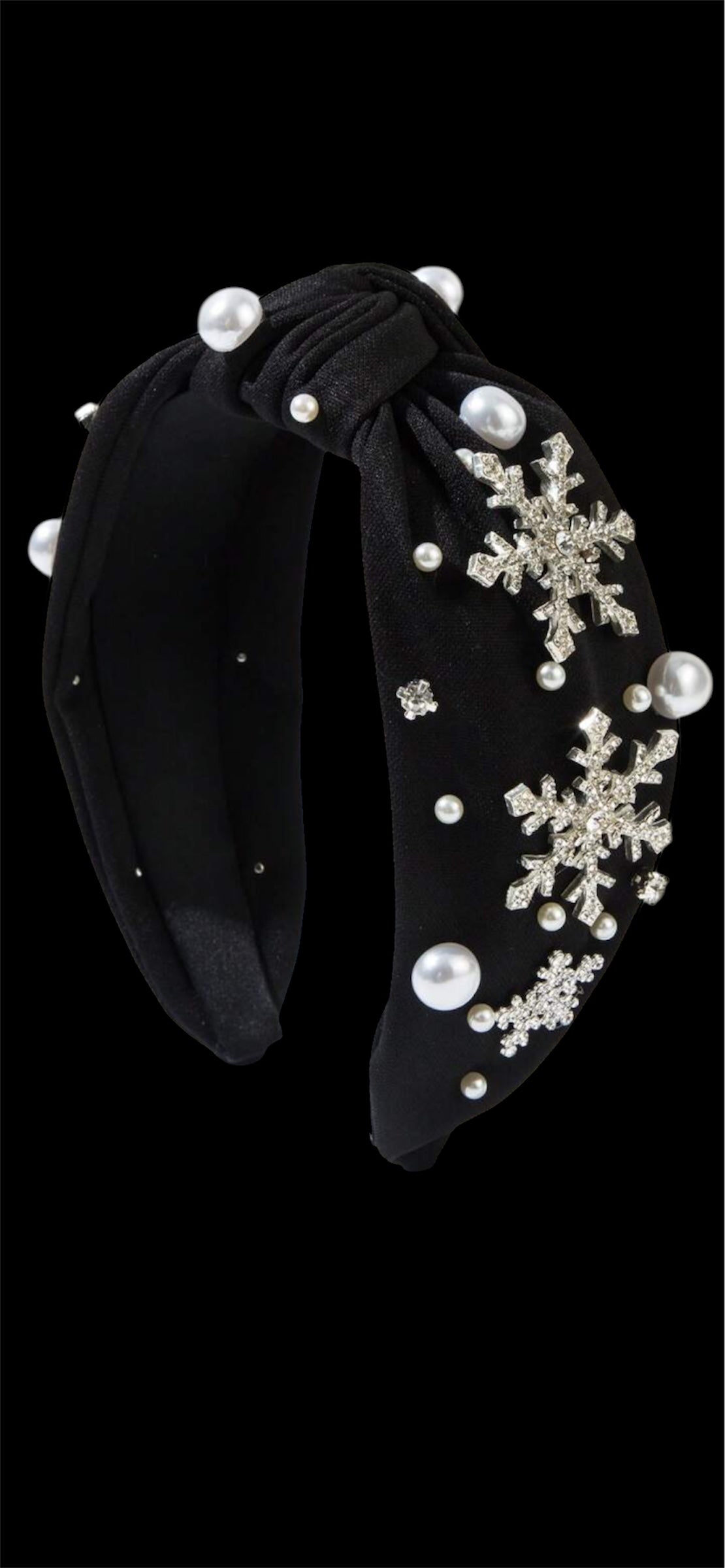 Black snowflake decor headband