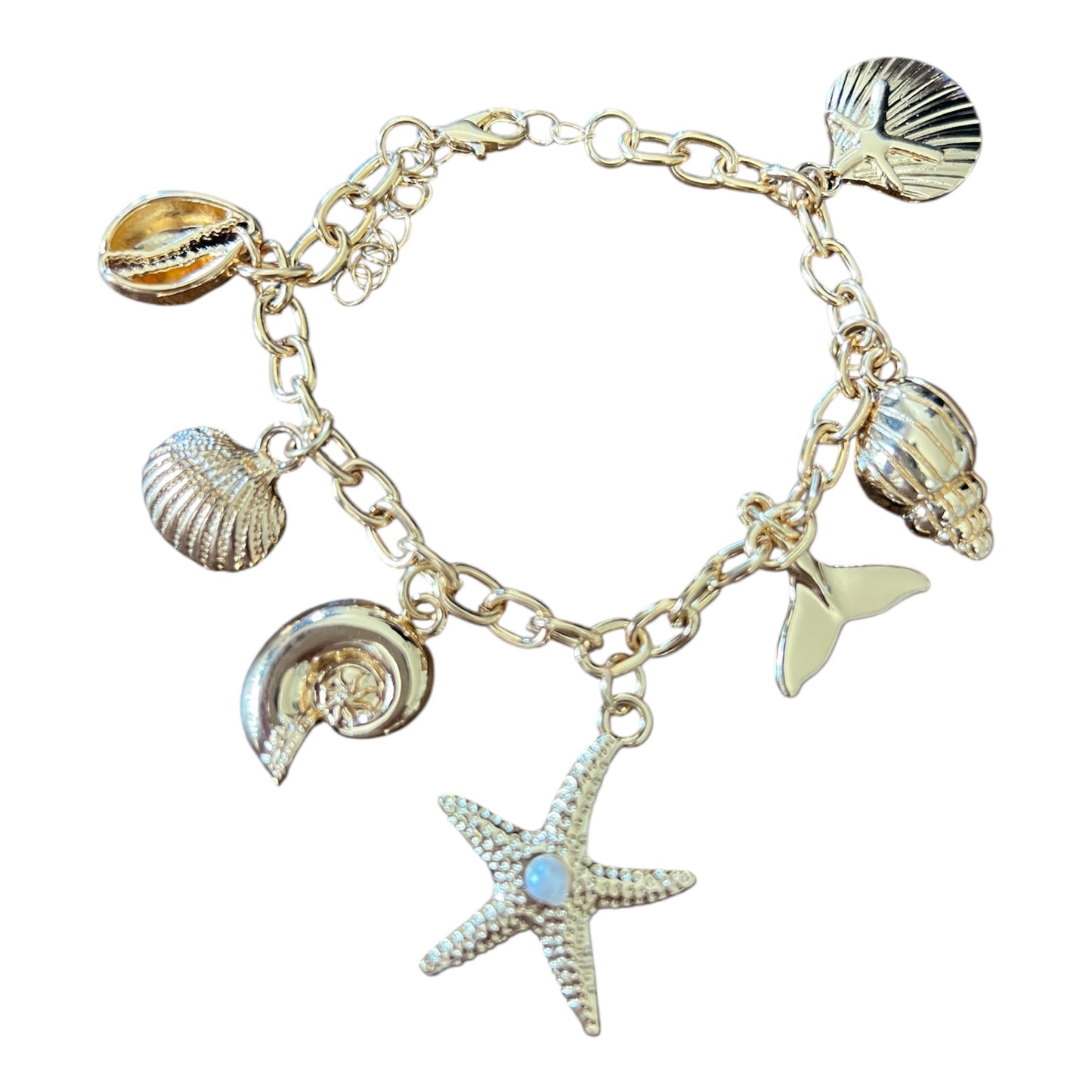 Starfish charm bracelet faux gold