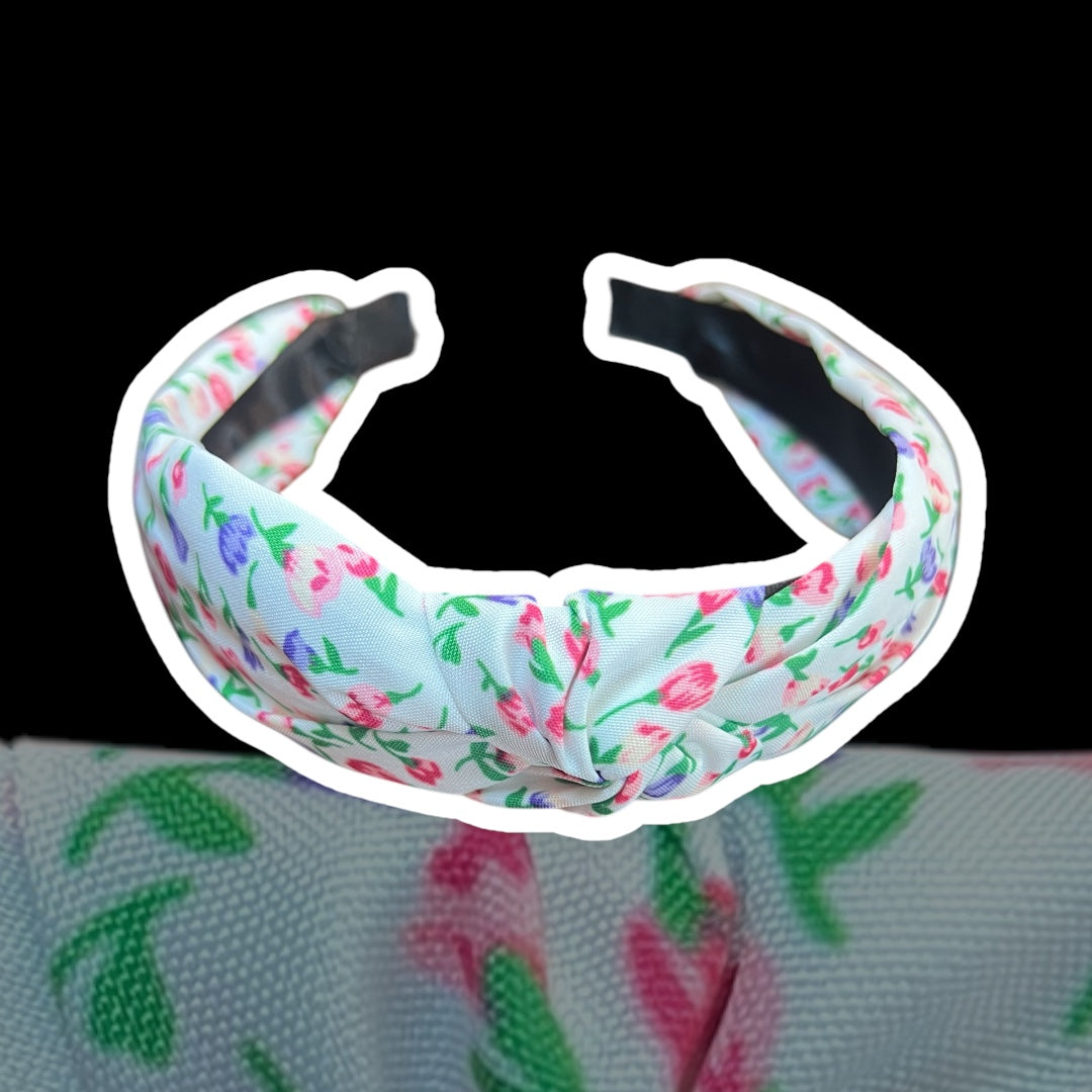 Floral white headband