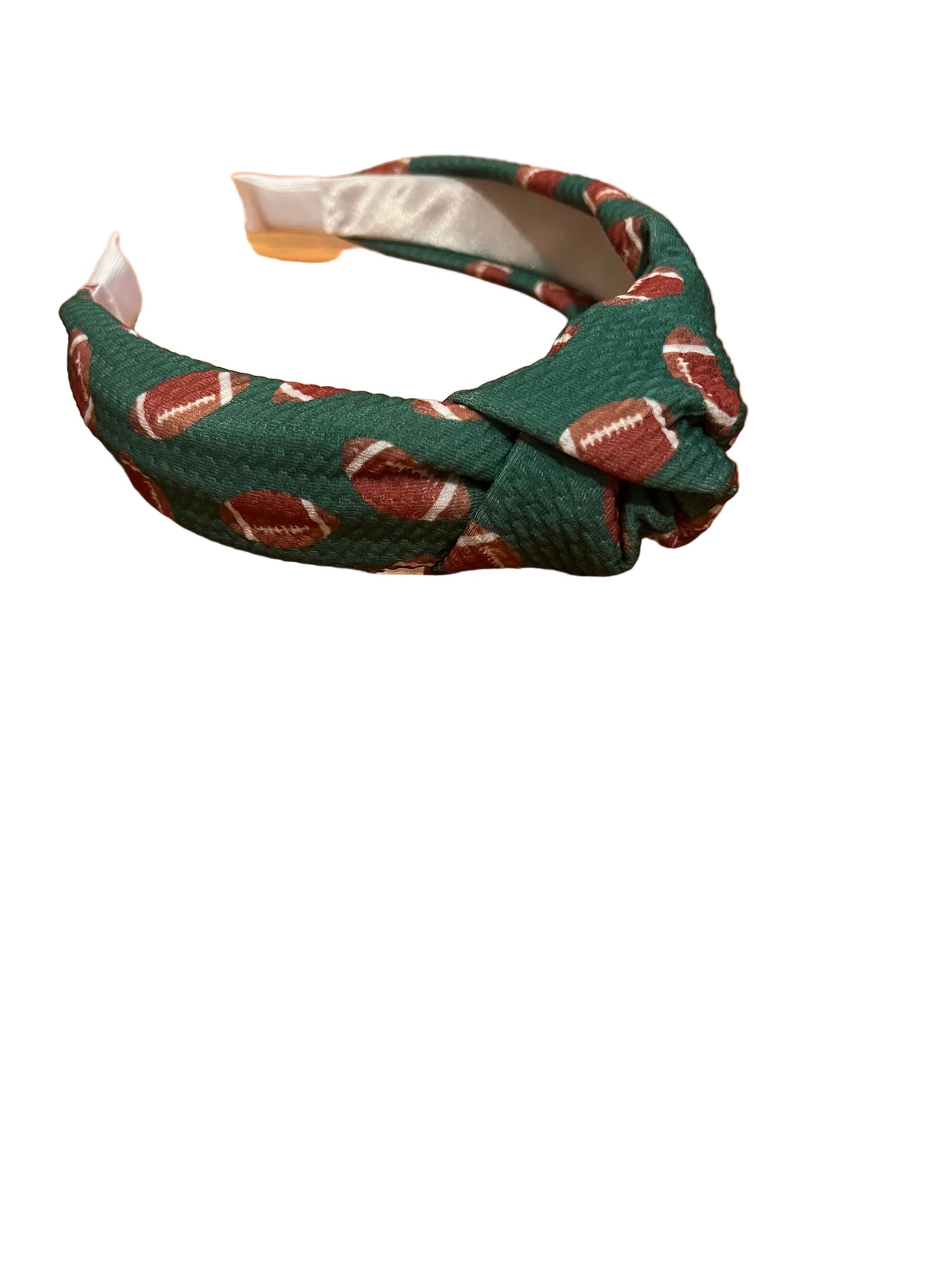 Green football print headband