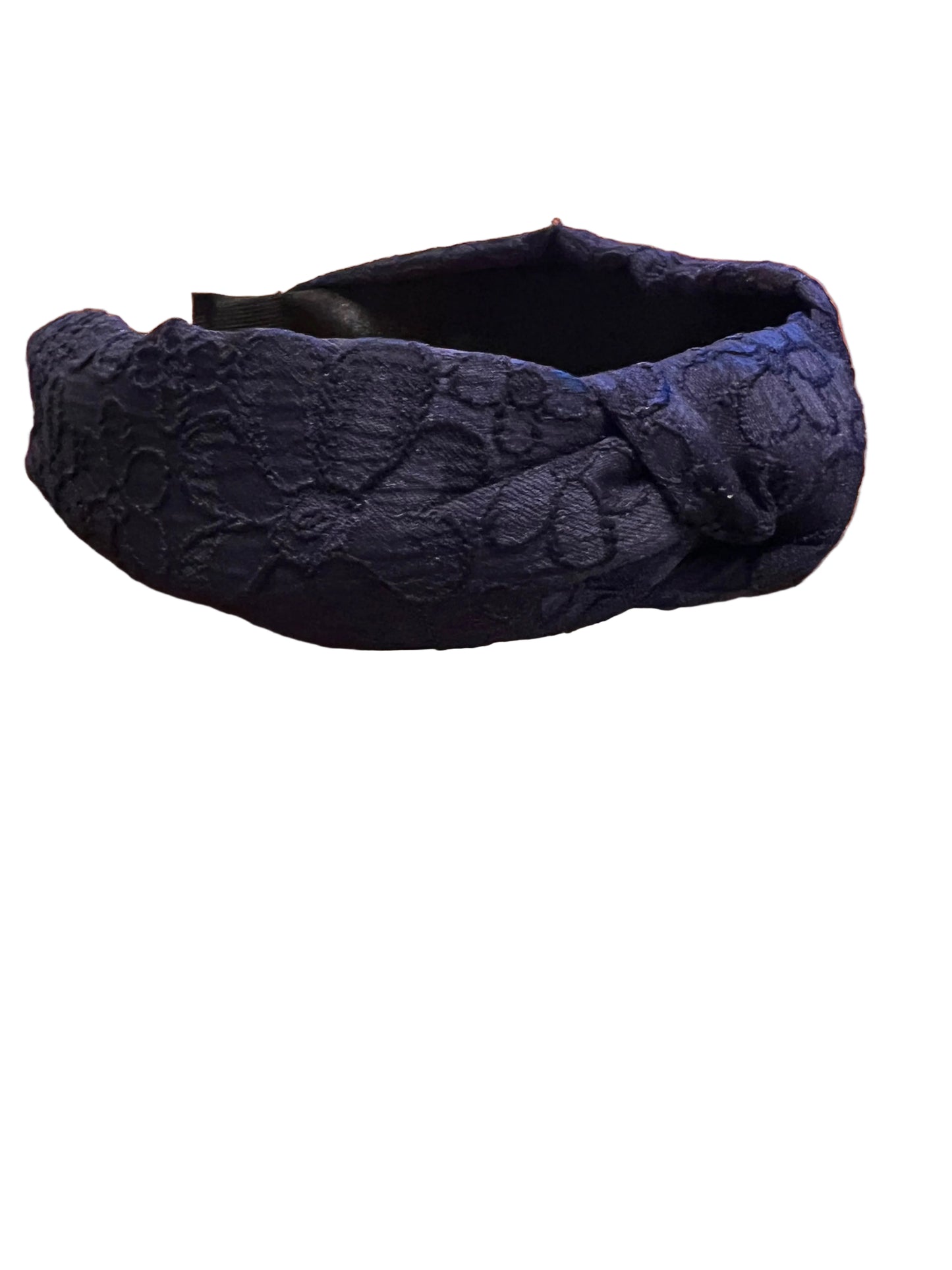 Navy floral stitched pattern headband