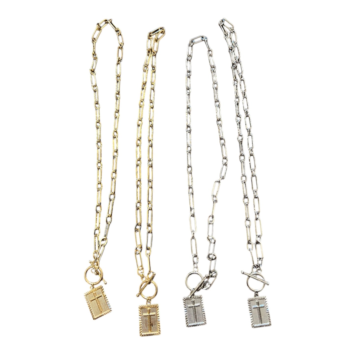 Cross charm necklace -gold