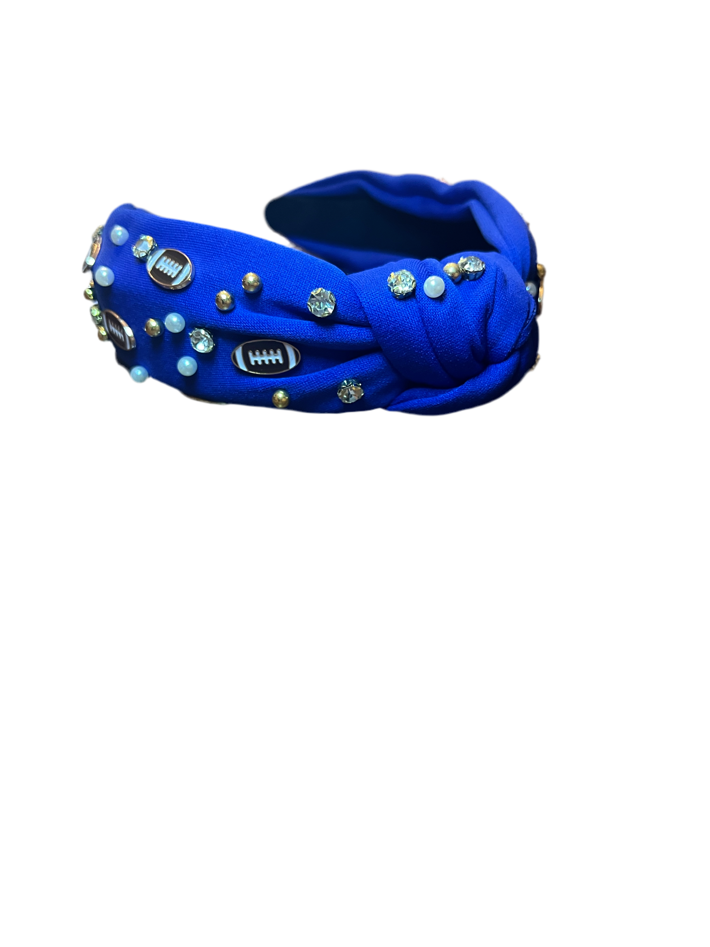 Blue football Charm decor headband