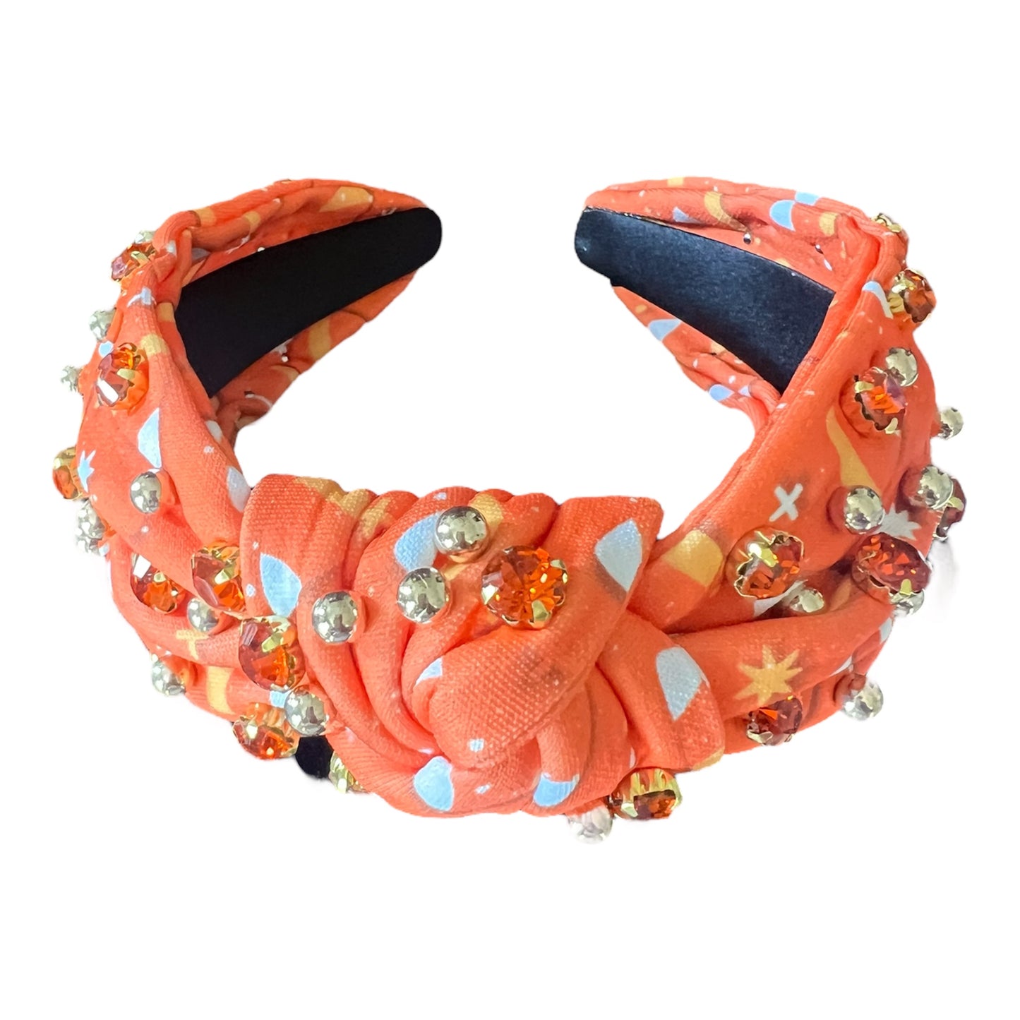 Orange candy corn knotted headband