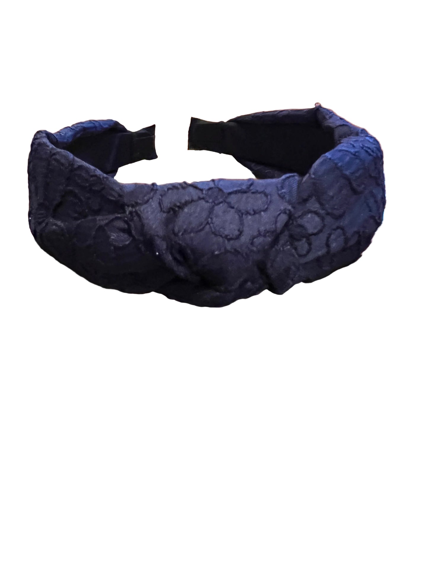 Navy floral stitched pattern headband