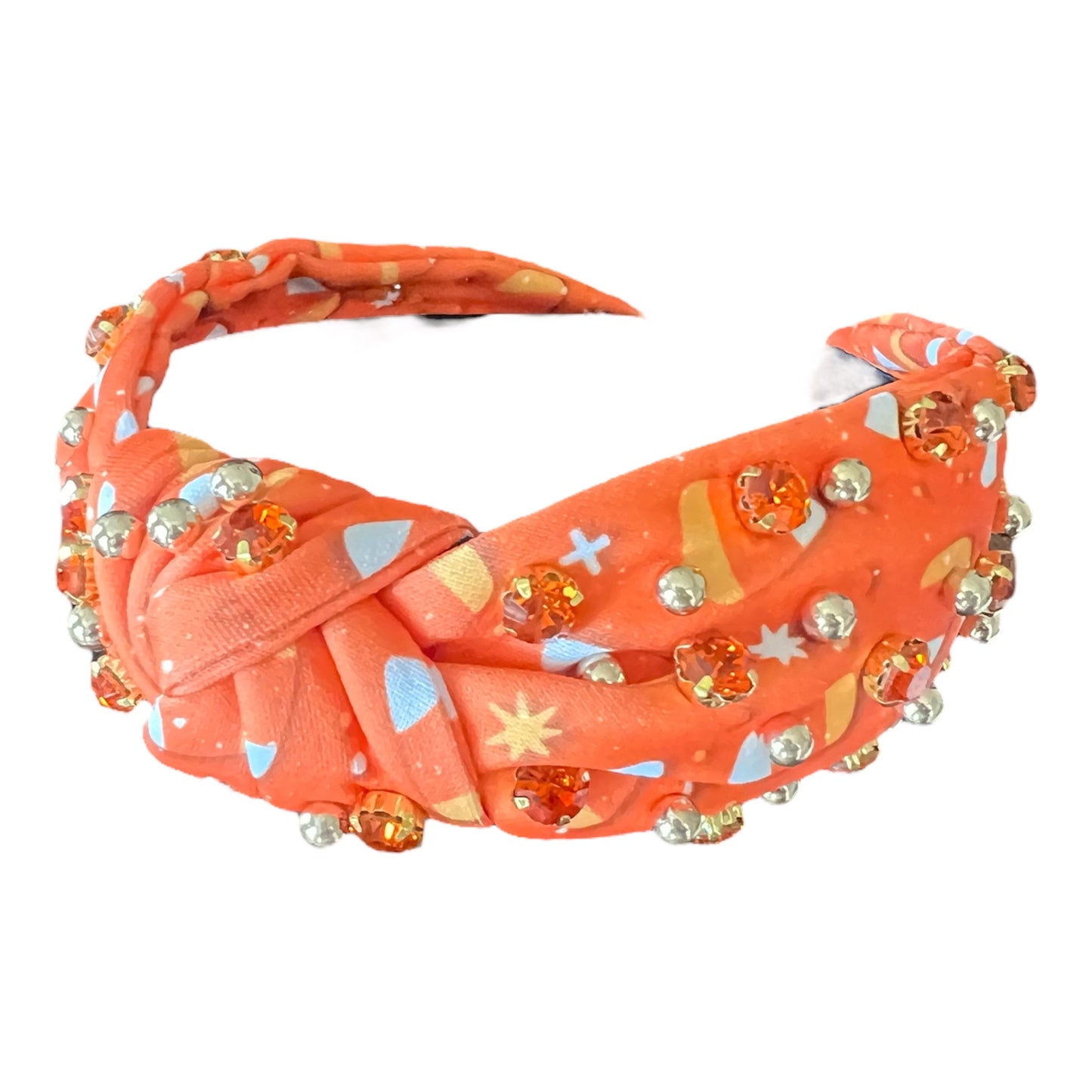Orange candy corn knotted headband