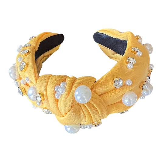 Yellow beaded headband