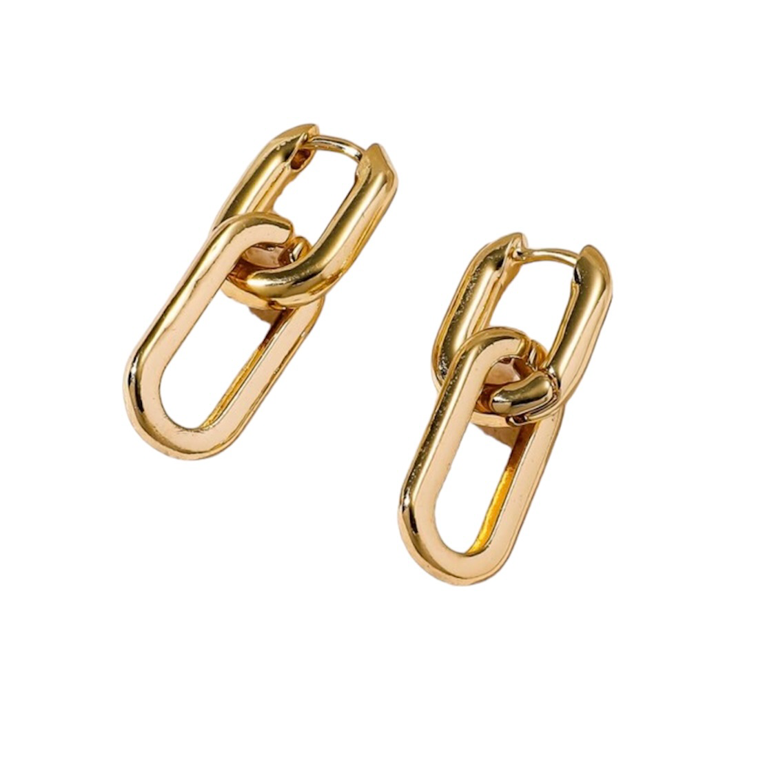 Link Dangle earrings -faux gold