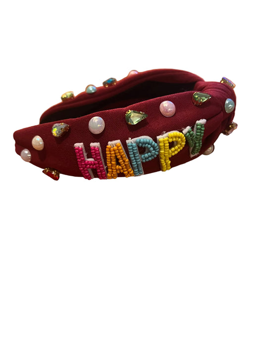 Happy Birthday beaded headband