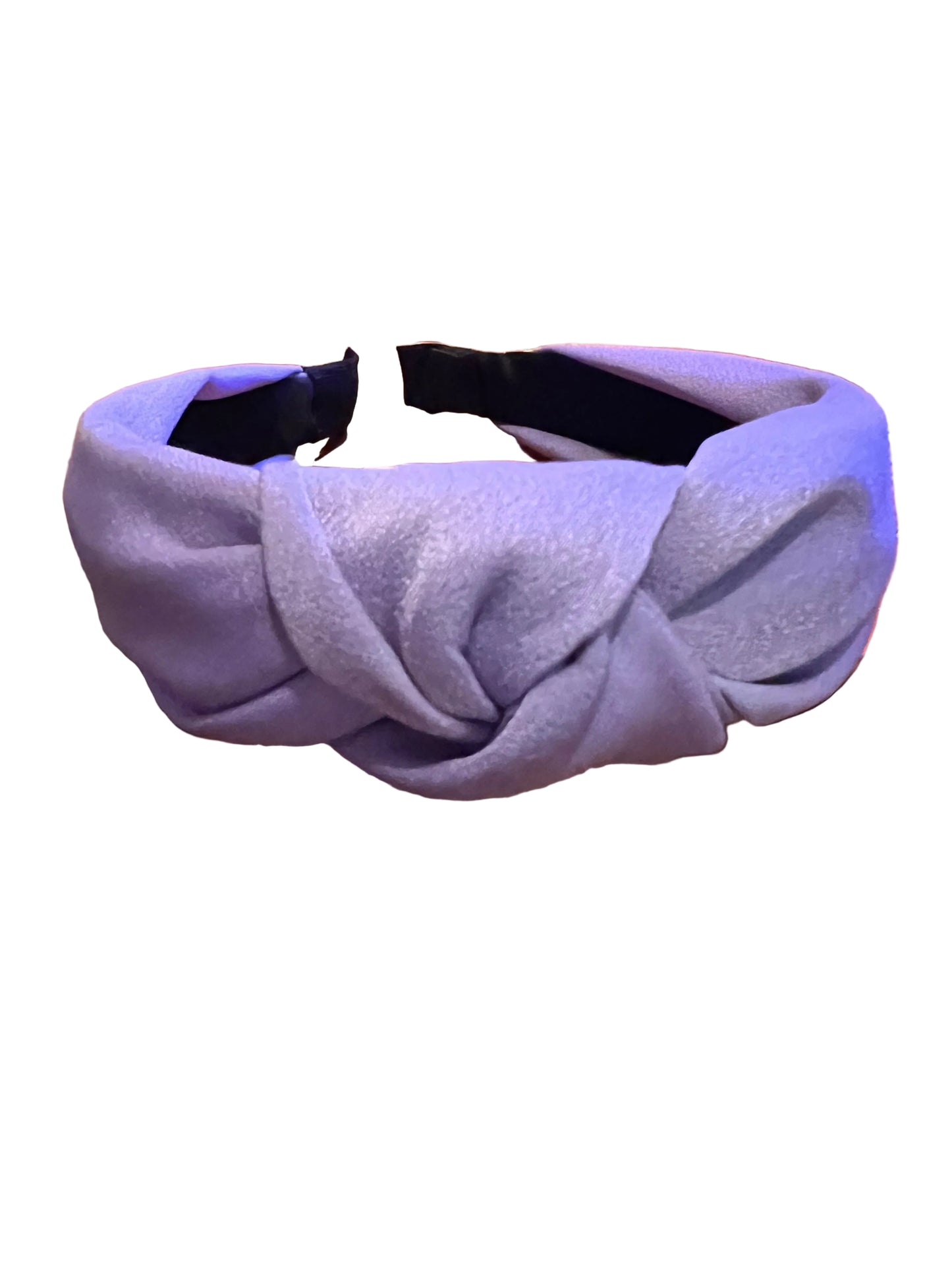 Purple faux satin headband