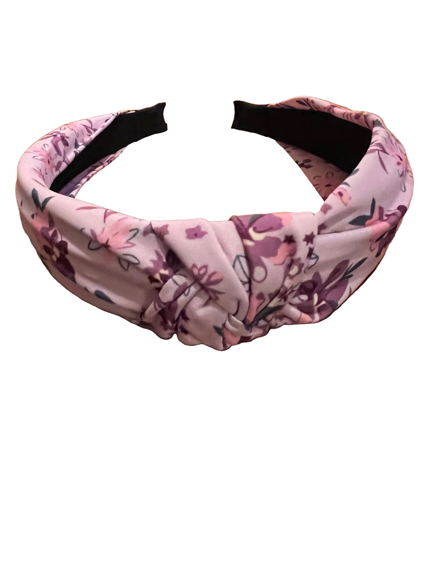 Purple and pink floral print headband