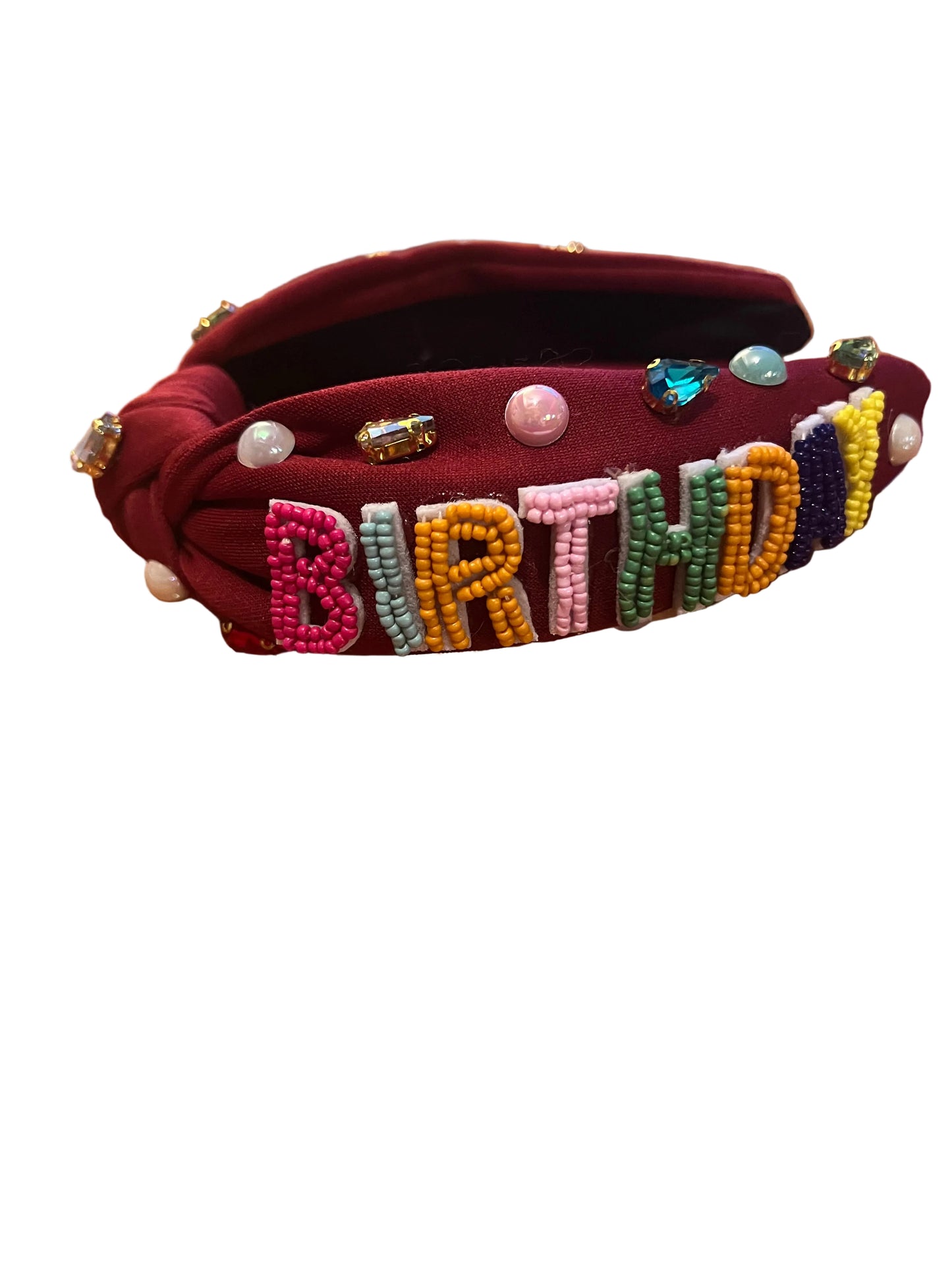 Happy Birthday beaded headband