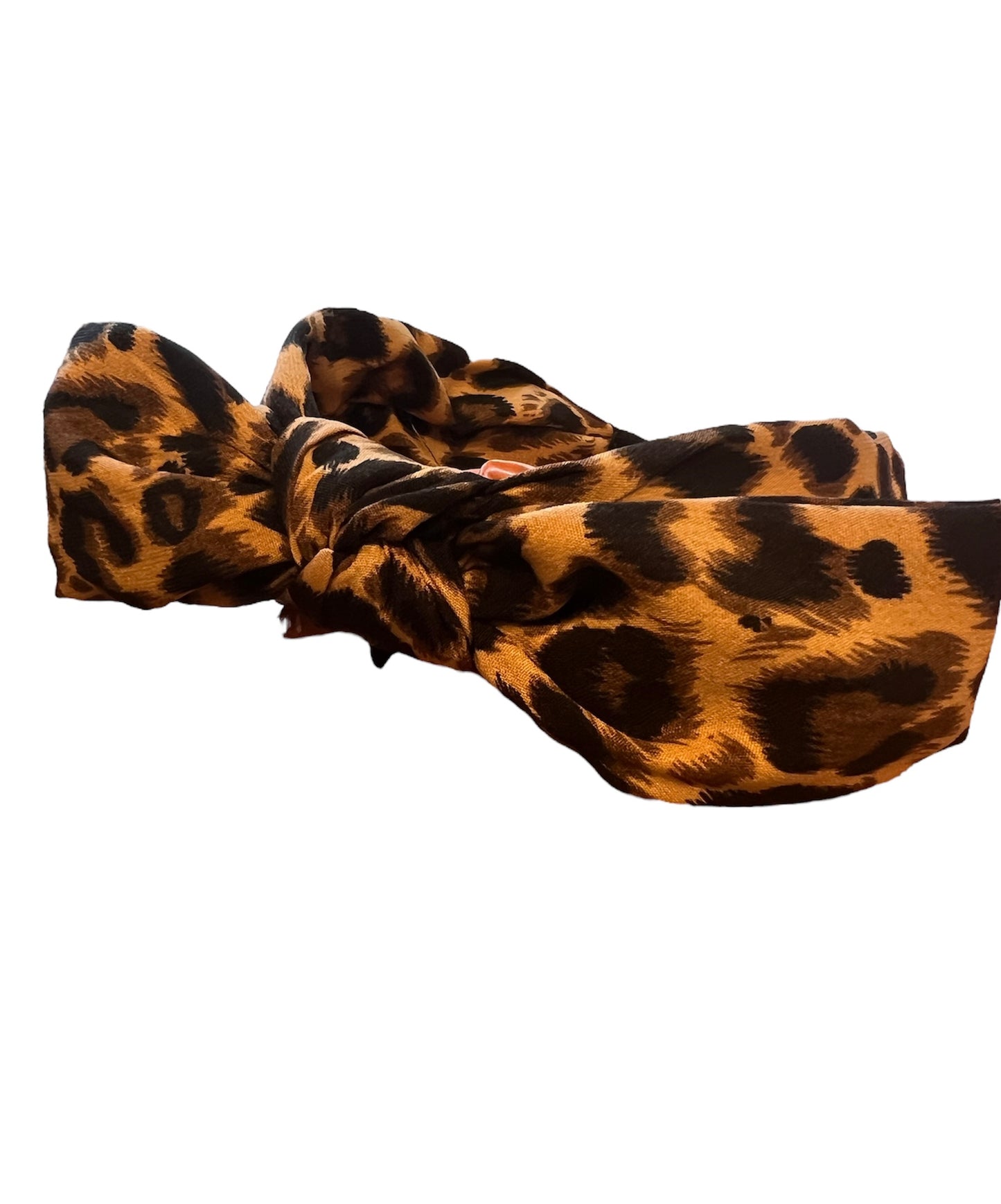 Brown Leopard bow wide headband