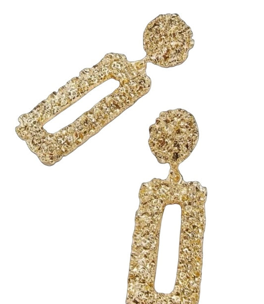 Holiday Shop-Gold Metallic Drop Earrings