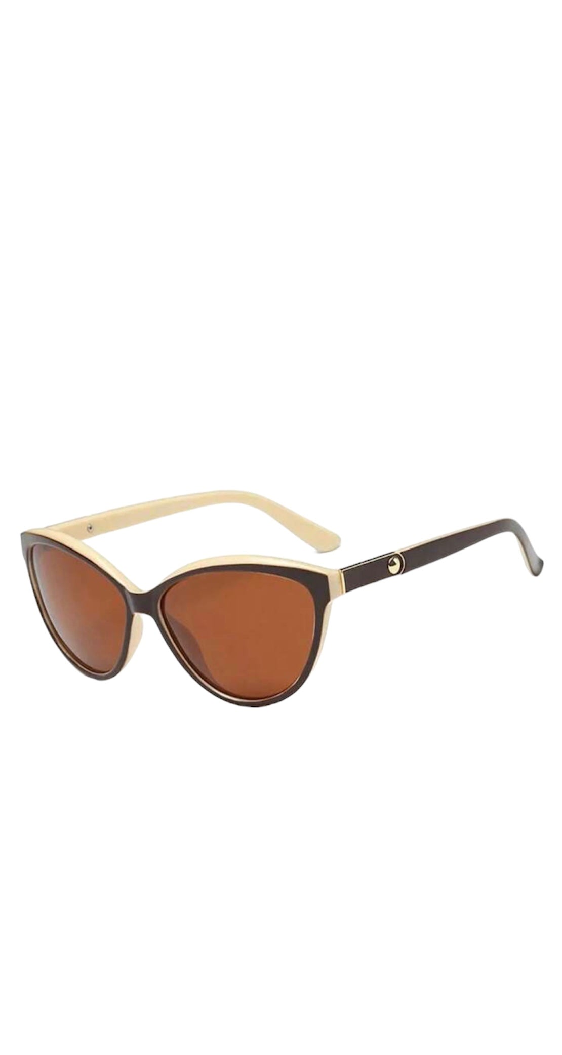 Brown Polarized Round cat eyed sunglasses