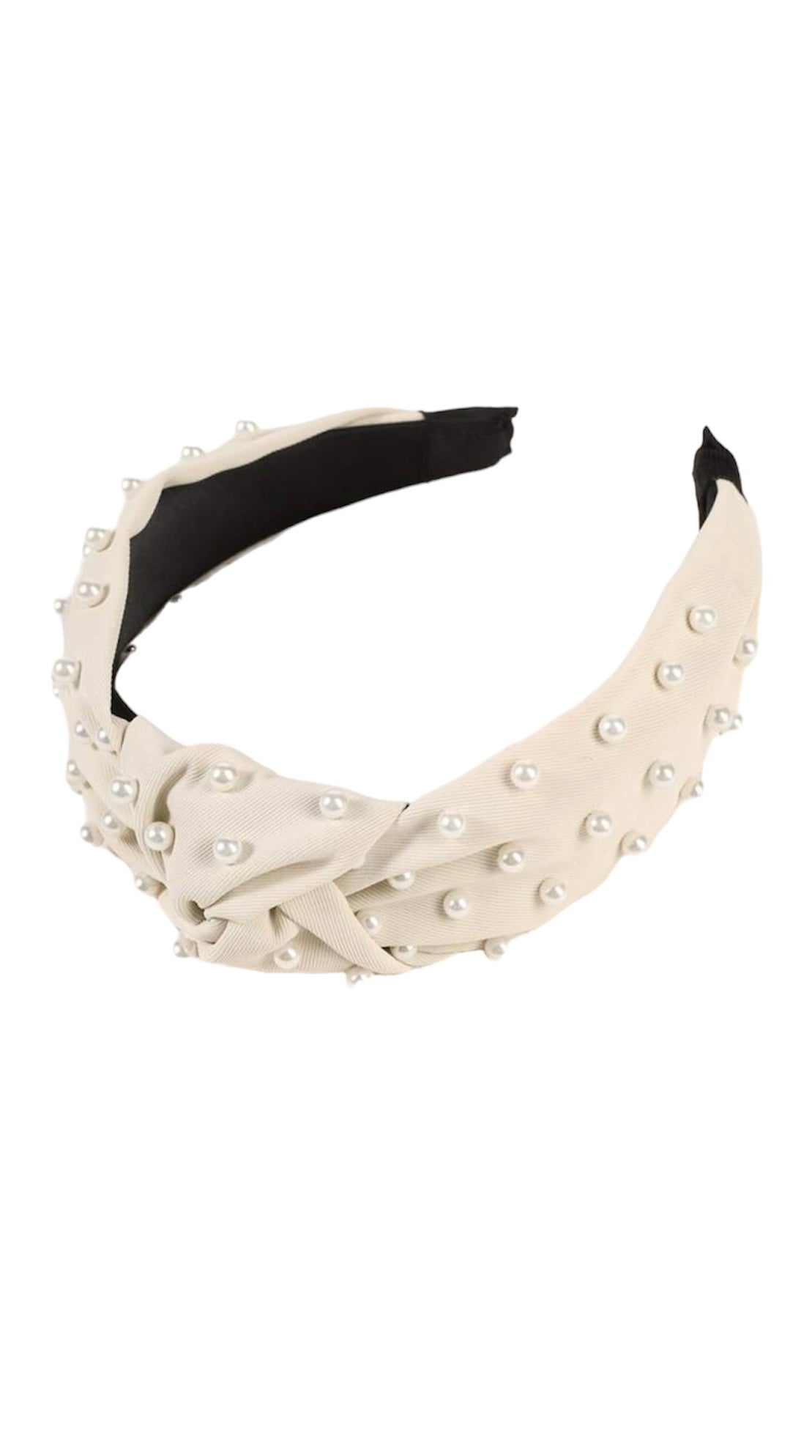 Cream and faux pearl headband