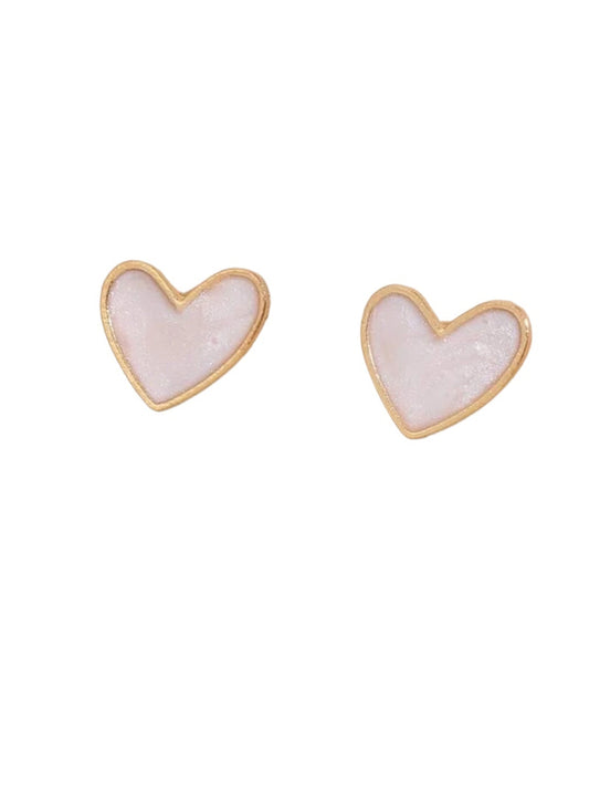 Holiday Shop- Earrings- White Heart Earrings