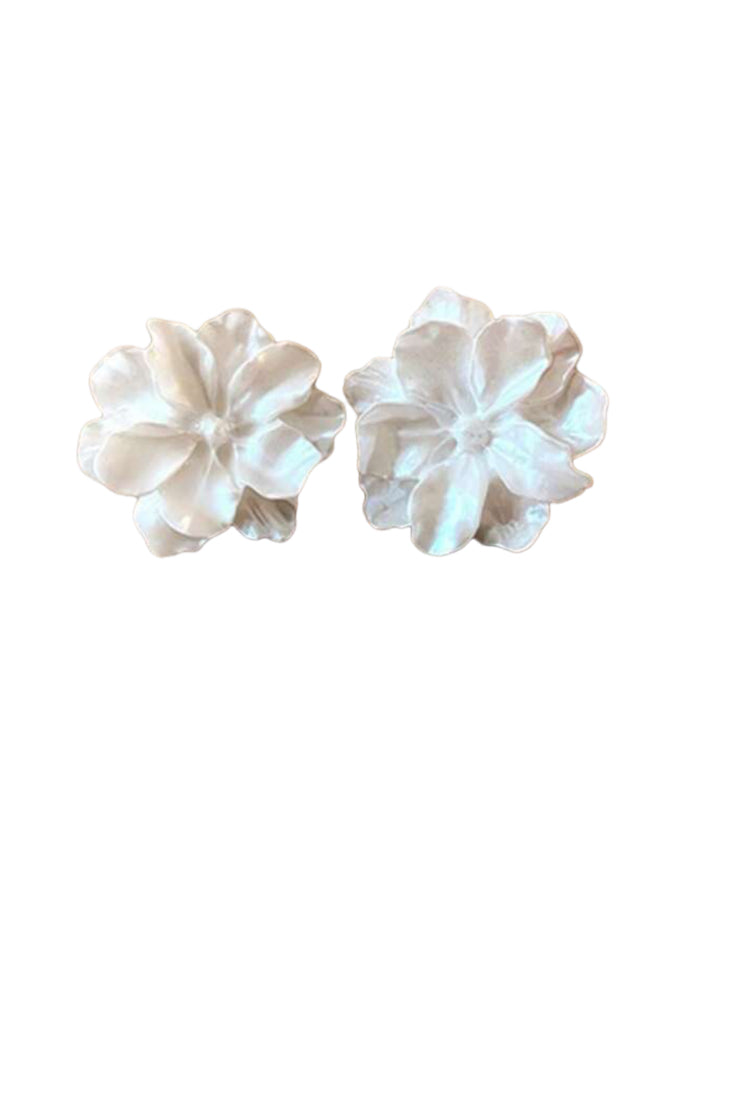 Earrings- White Flower Stud Earrings