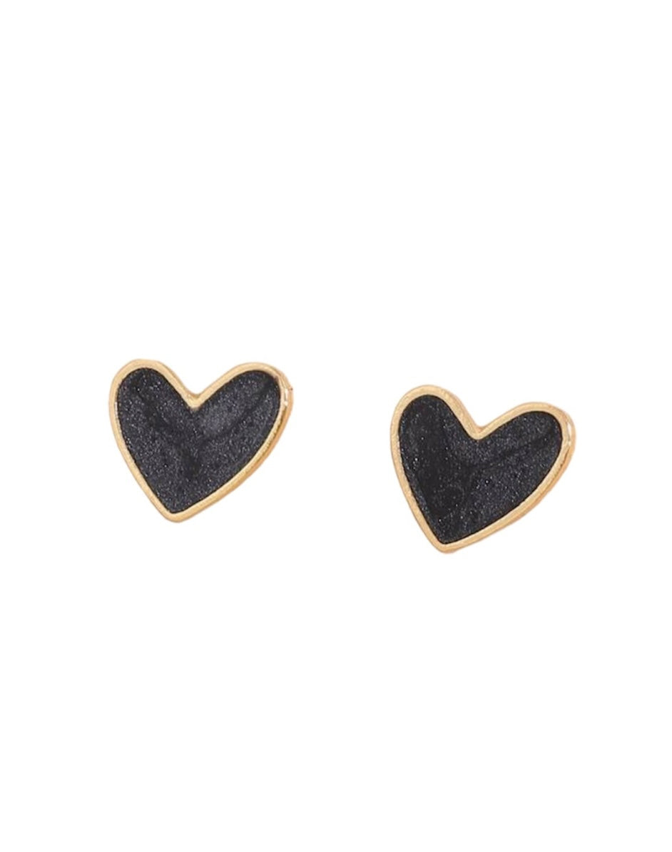 Holiday Shop- Earrings-Black Heart Earrings