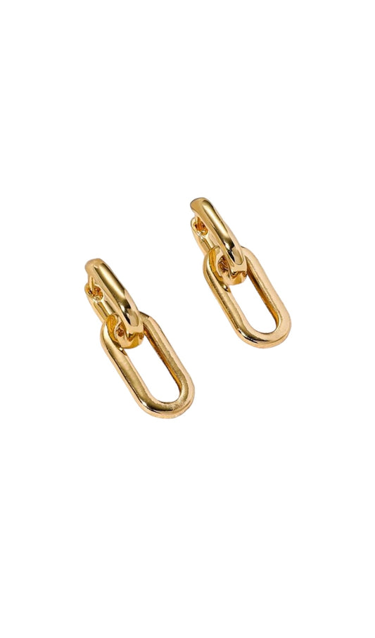 Link Dangle earrings -faux gold