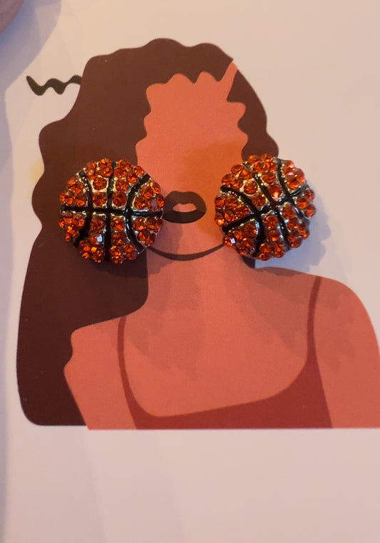 Basketball stud earrings