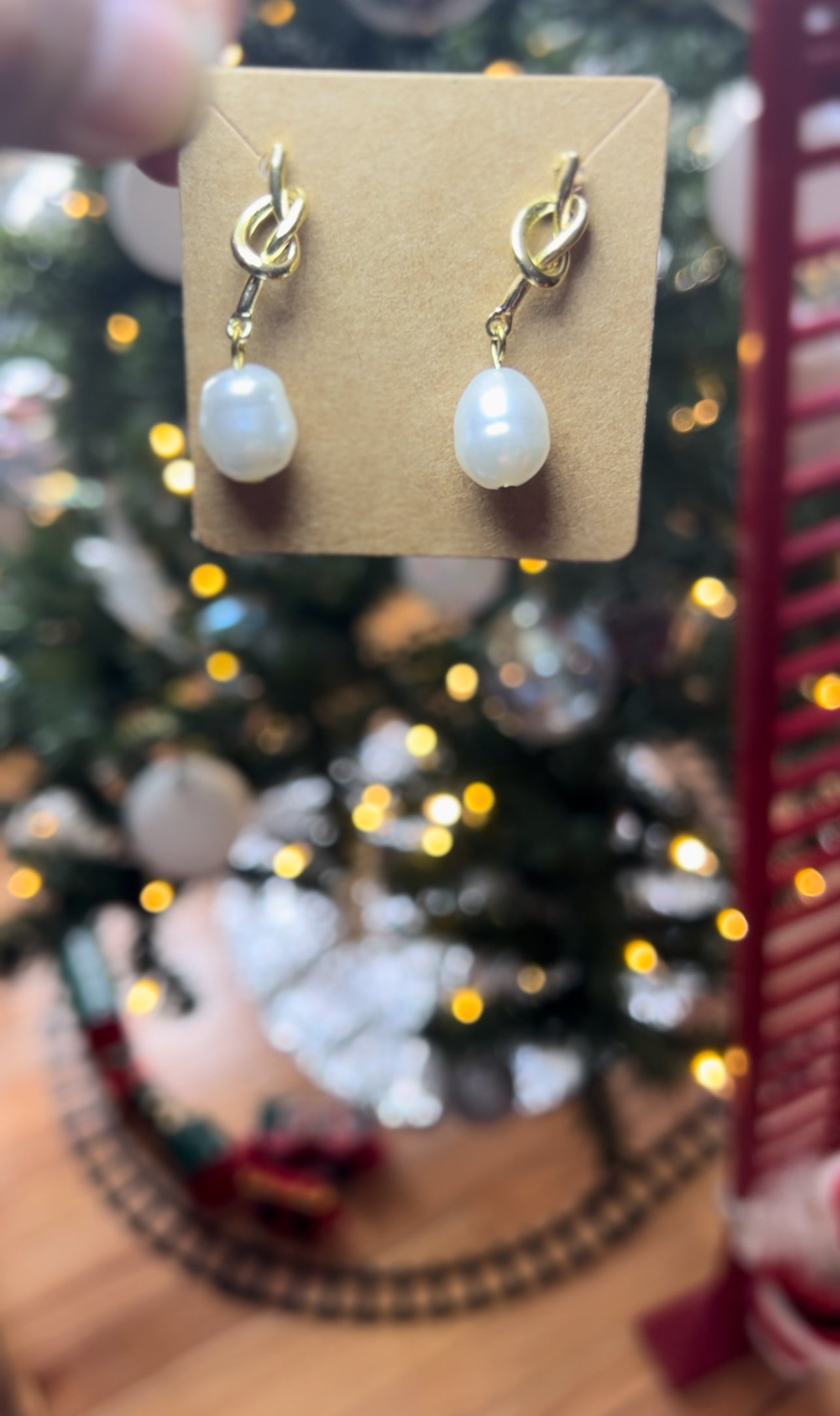 Dangle drop Faux Pearl earrings