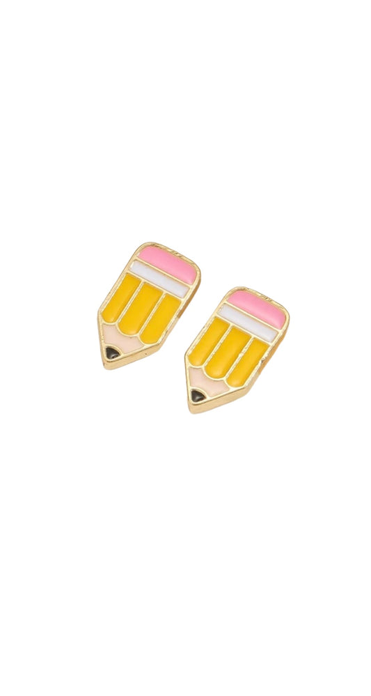 Pencil Stud Earrings yellow