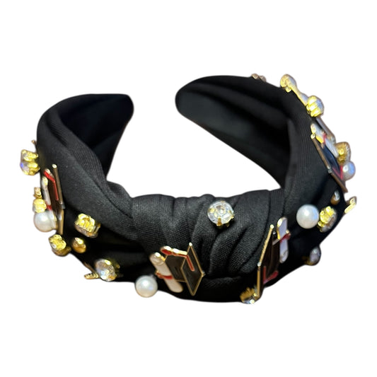 Black graduation knot headband