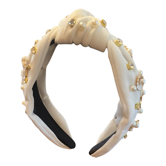 White seashell charm decor knotted heaband