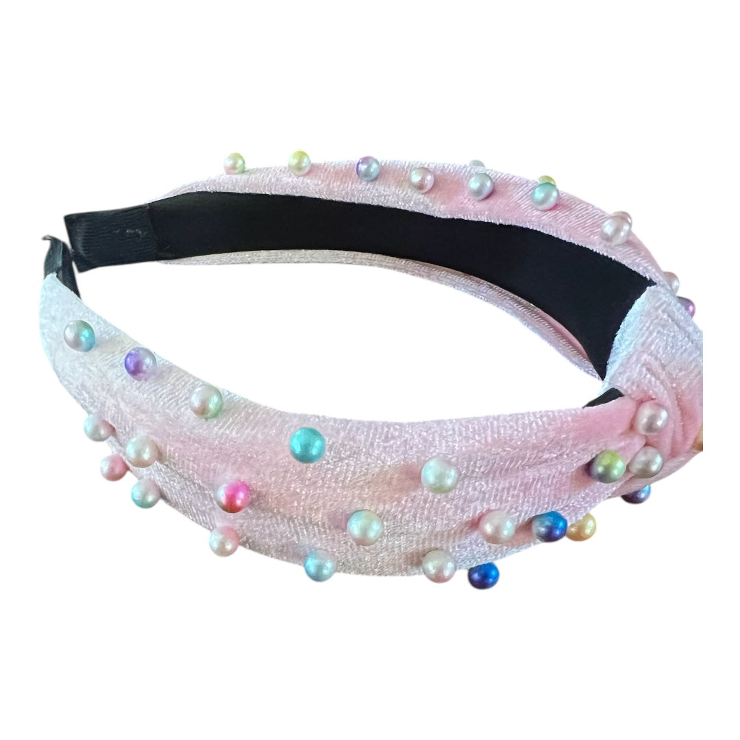 Pink Velvet with multi color beads