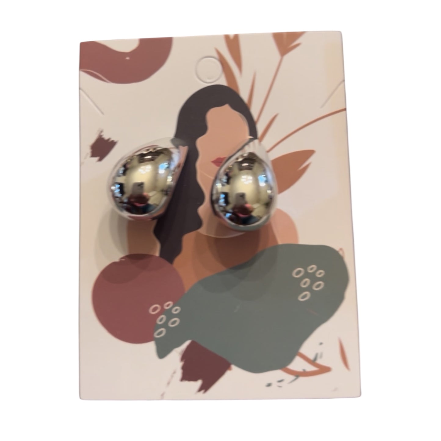Teardrop earrings -faux silver