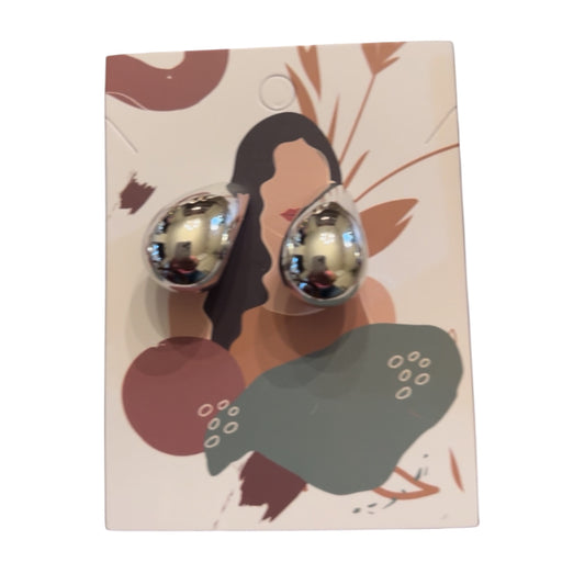 Teardrop earrings -faux silver