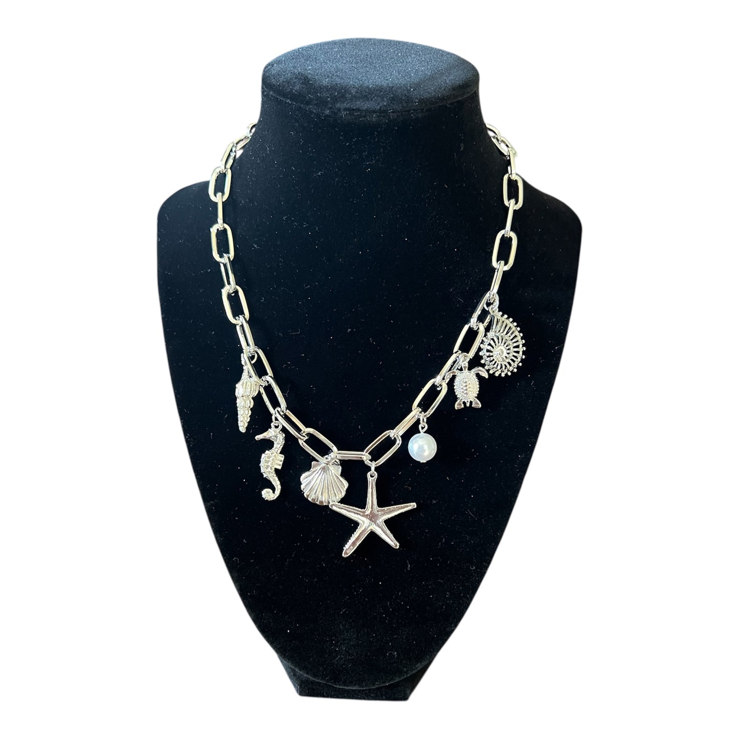 Starfish horse fish charm necklace