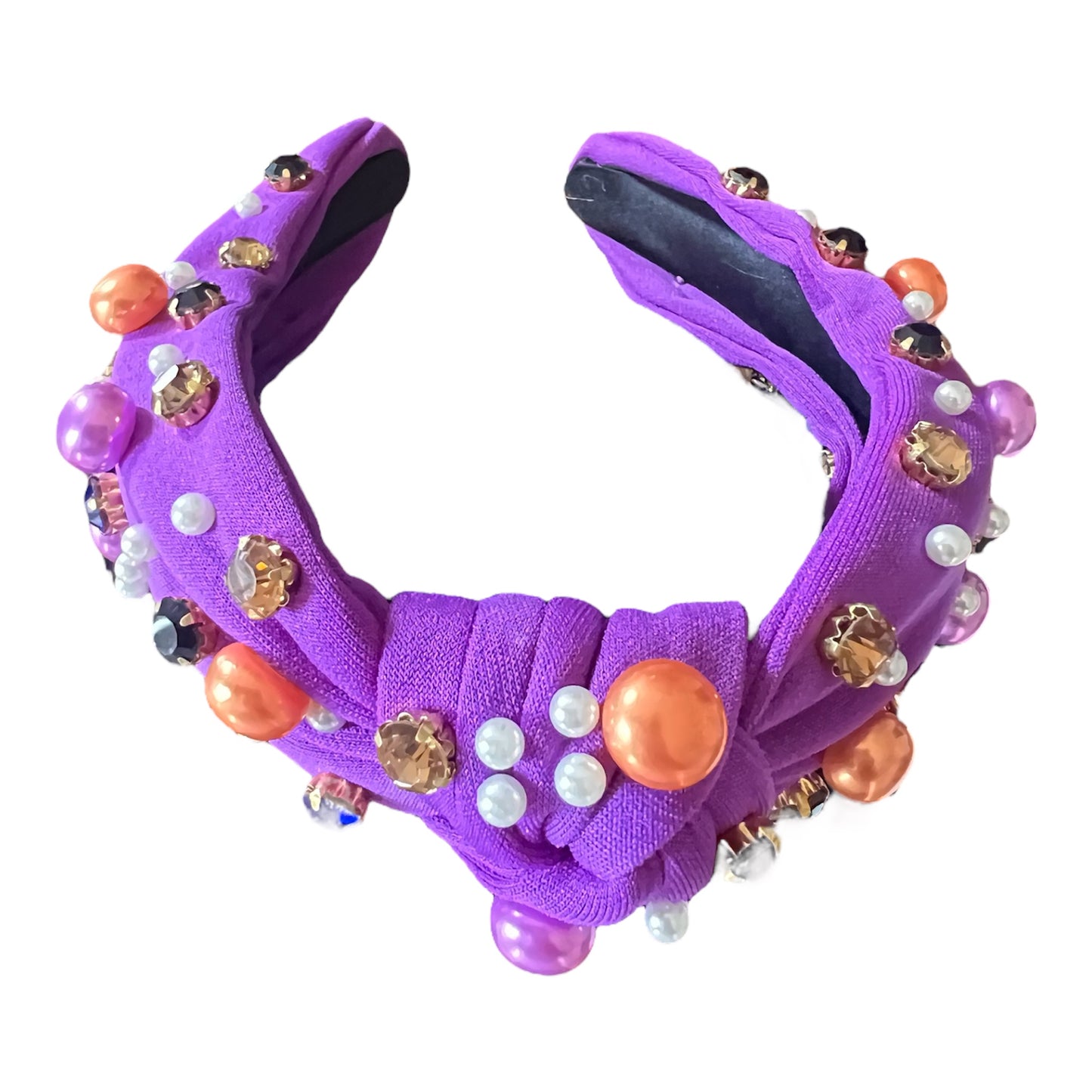 Purple beaded knotted headband