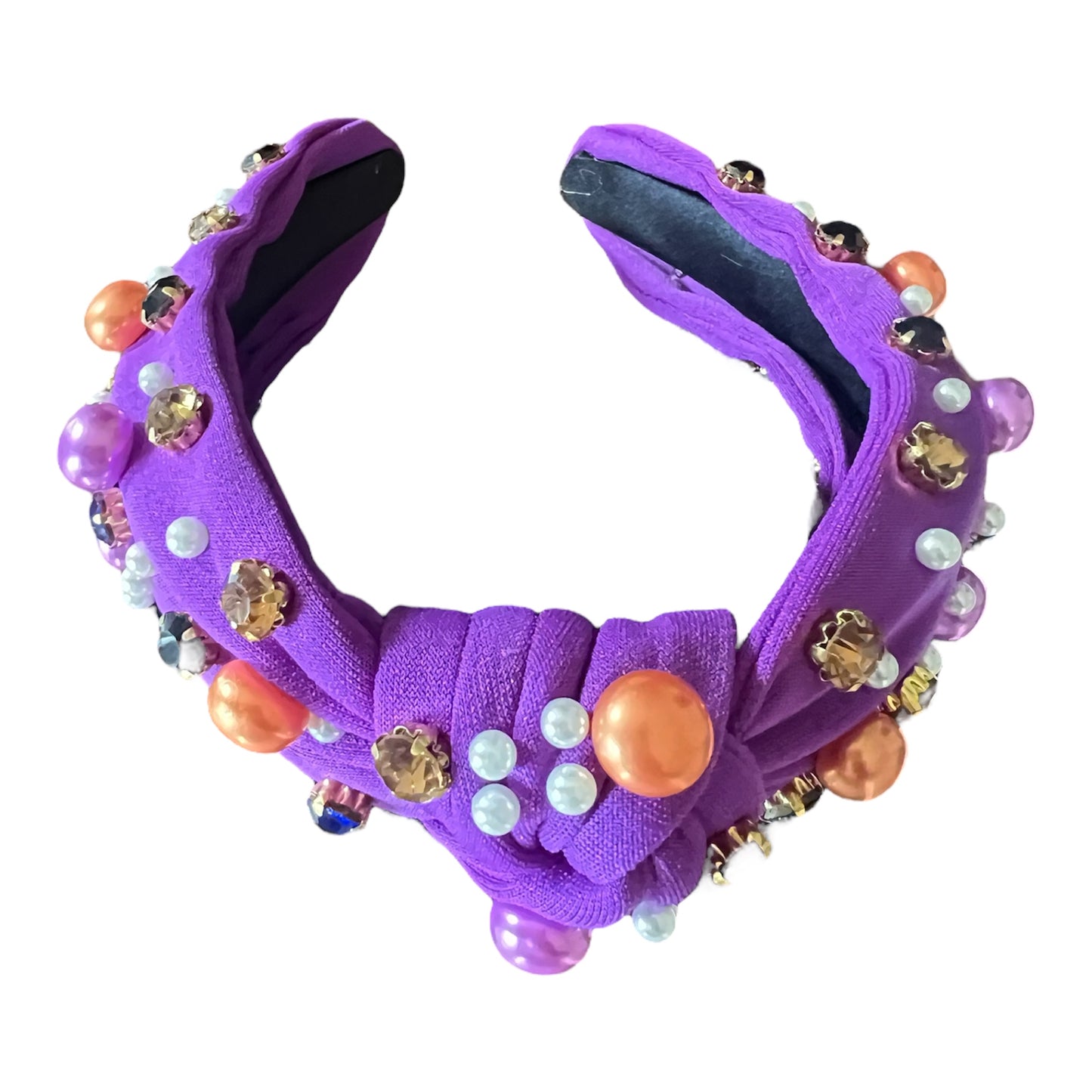 Purple beaded knotted headband
