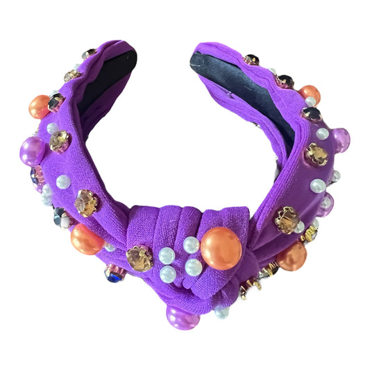Purple beaded knotted headband