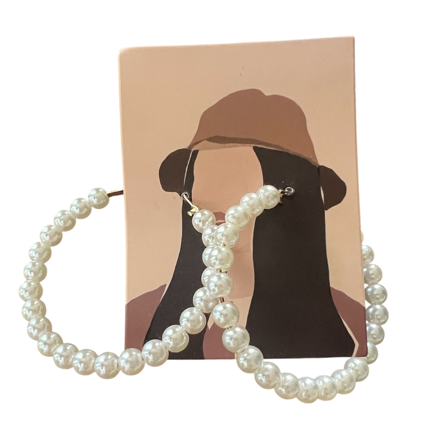 Hoop faux pearl earrings