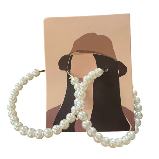 Hoop faux pearl earrings